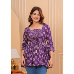 Traditional Authentic Hand Block Printed Pure Organic Cotton Designer Top