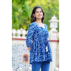 Traditional Authentic Hand Block Printed Pure Organic Cotton Designer Top