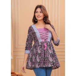 Traditional Authentic Hand Block Printed Pure Organic Cotton Designer Top