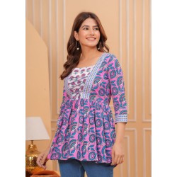 Traditional Authentic Hand Block Printed Pure Organic Cotton Designer Top