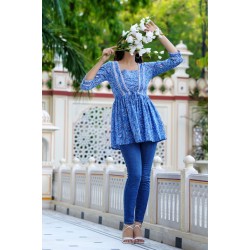 Traditional Authentic Hand Block Printed Pure Organic Cotton Designer Top
